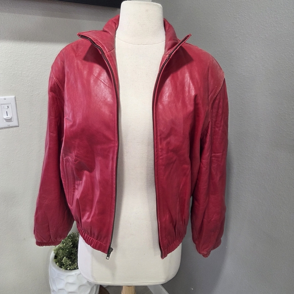 Jackets & Blazers - Vintage 90s  Leather Bomber Jacket